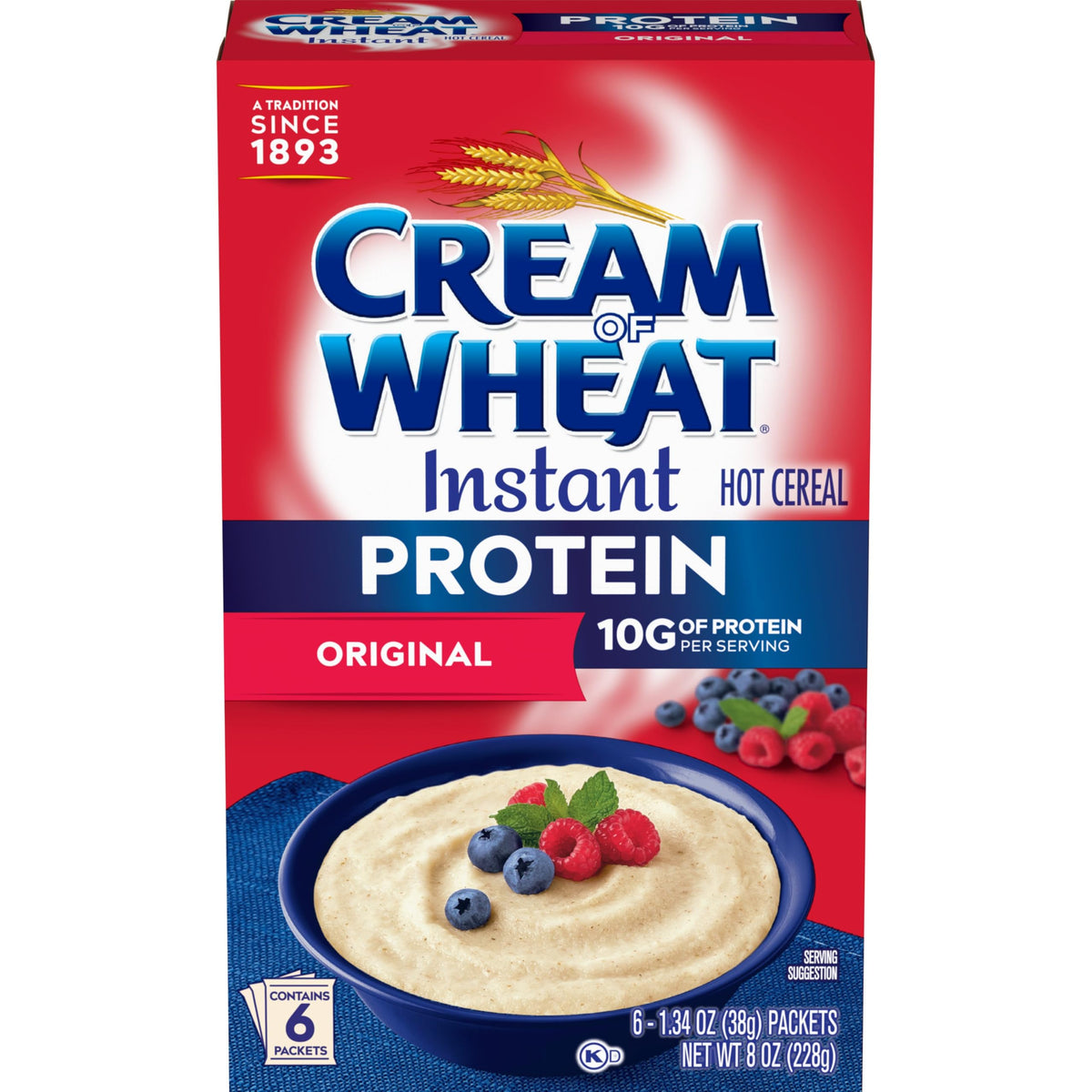 Cream of Wheat Instant High Protein Hot Cereal, Original, 1.34 oz Pack of 6