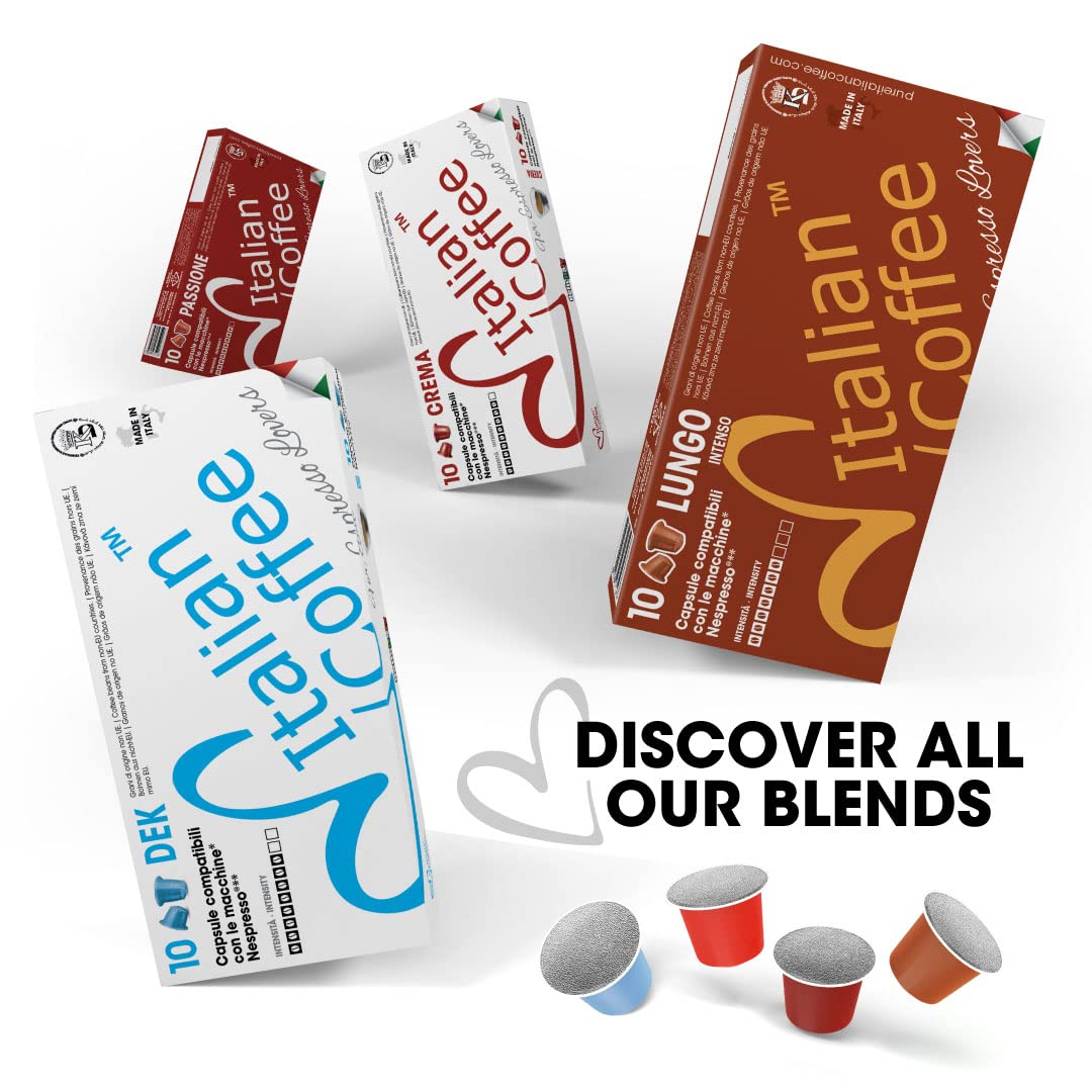Italian Coffee for Espresso Lovers Pods for Nespresso Original – 100 Ristretto Pods
