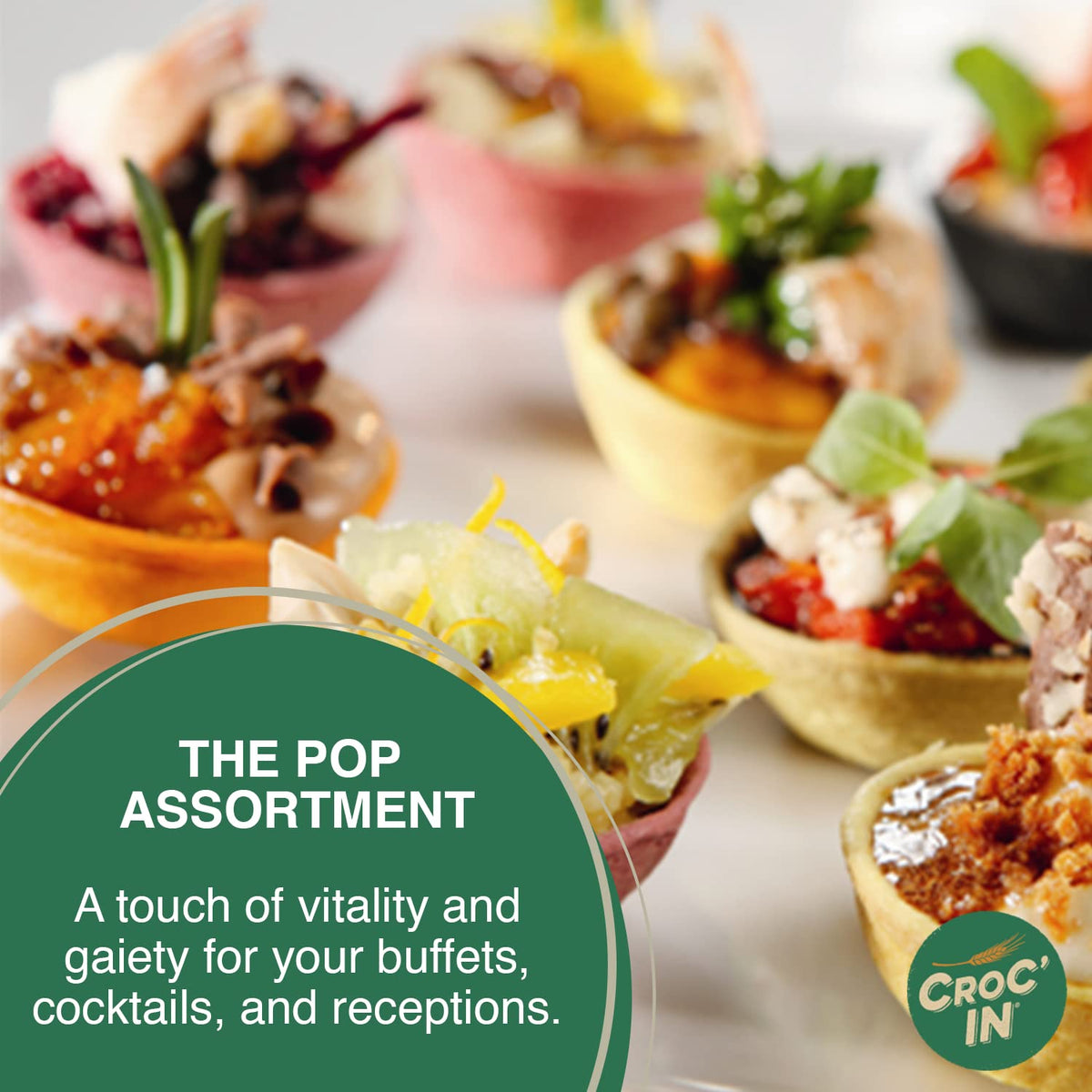 CROC'IN Neutral Mini Tart Shells – Ready-to-Fill, Vegan Appetizer & Dessert Cups – 60 Pieces