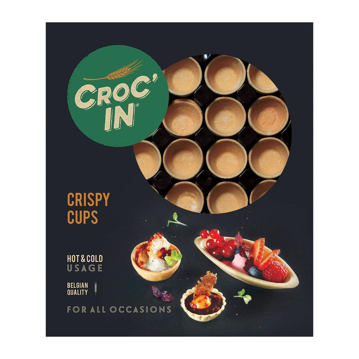 CROC'IN Neutral Mini Tart Shells – Ready-to-Fill, Vegan Appetizer & Dessert Cups – 60 Pieces