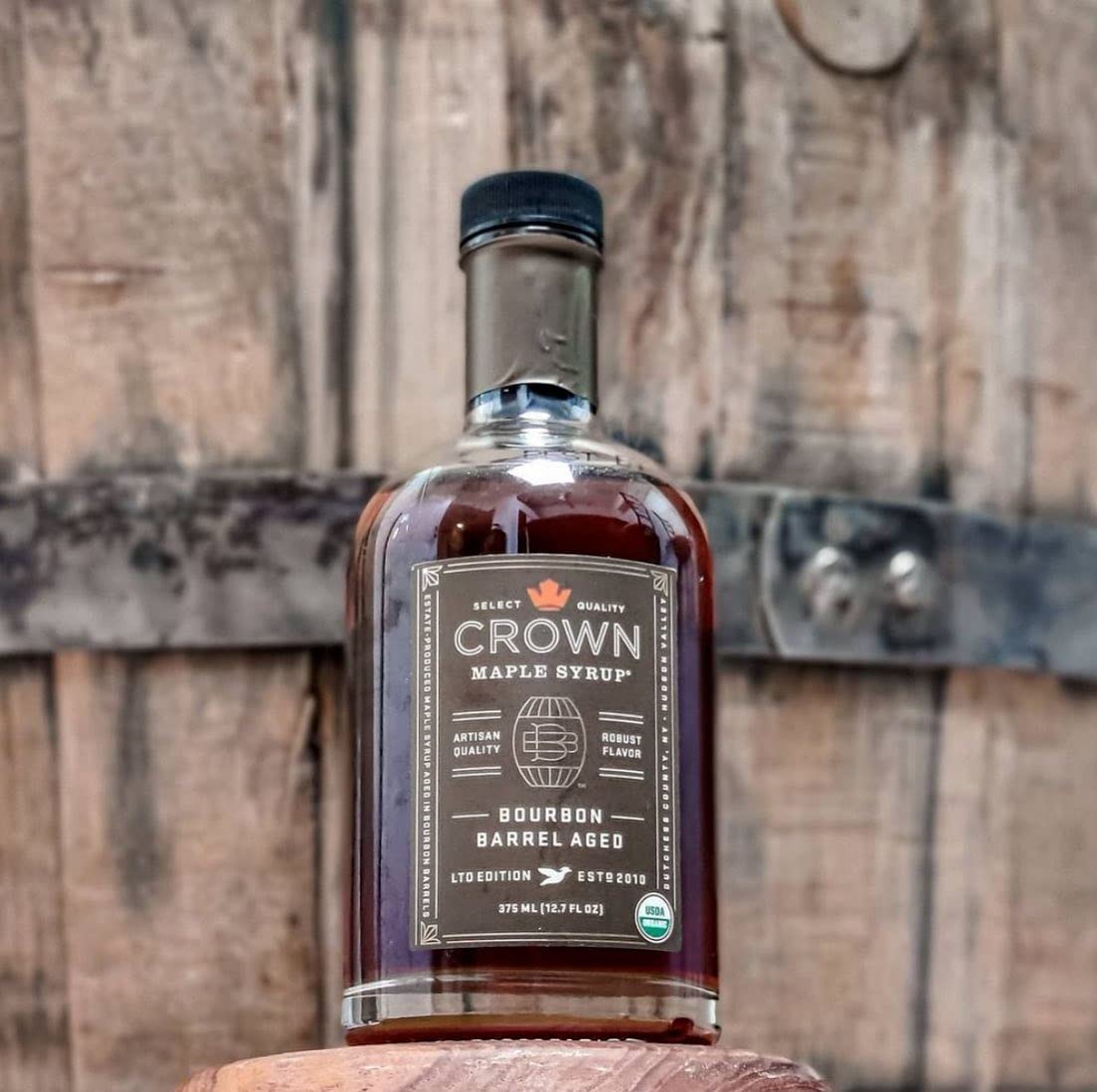 Crown Maple Bourbon Barrel-Aged Organic Maple Syrup – 25 Fl Oz (Pack of 1)