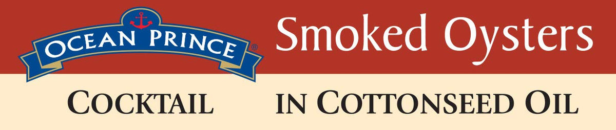 Crown Prince Ocean Prince Cocktail Smoked Oysters in Cottonseed Oil - 3 oz Cans (Pack of 12)