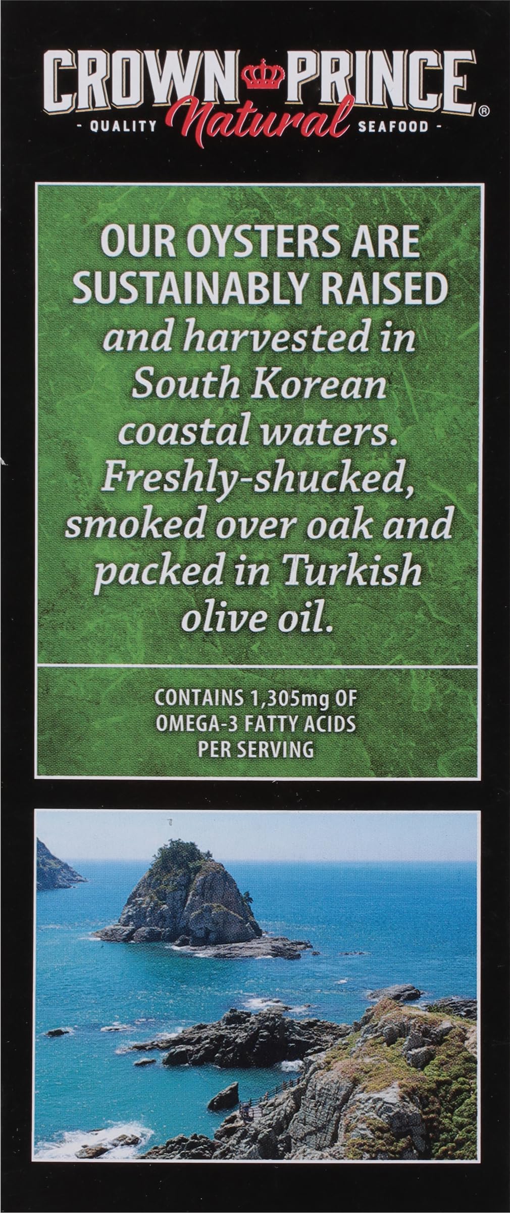 Crown Prince Smoked Oysters in Olive Oil – Hand Packed, 3 oz Cans (6-Pack)