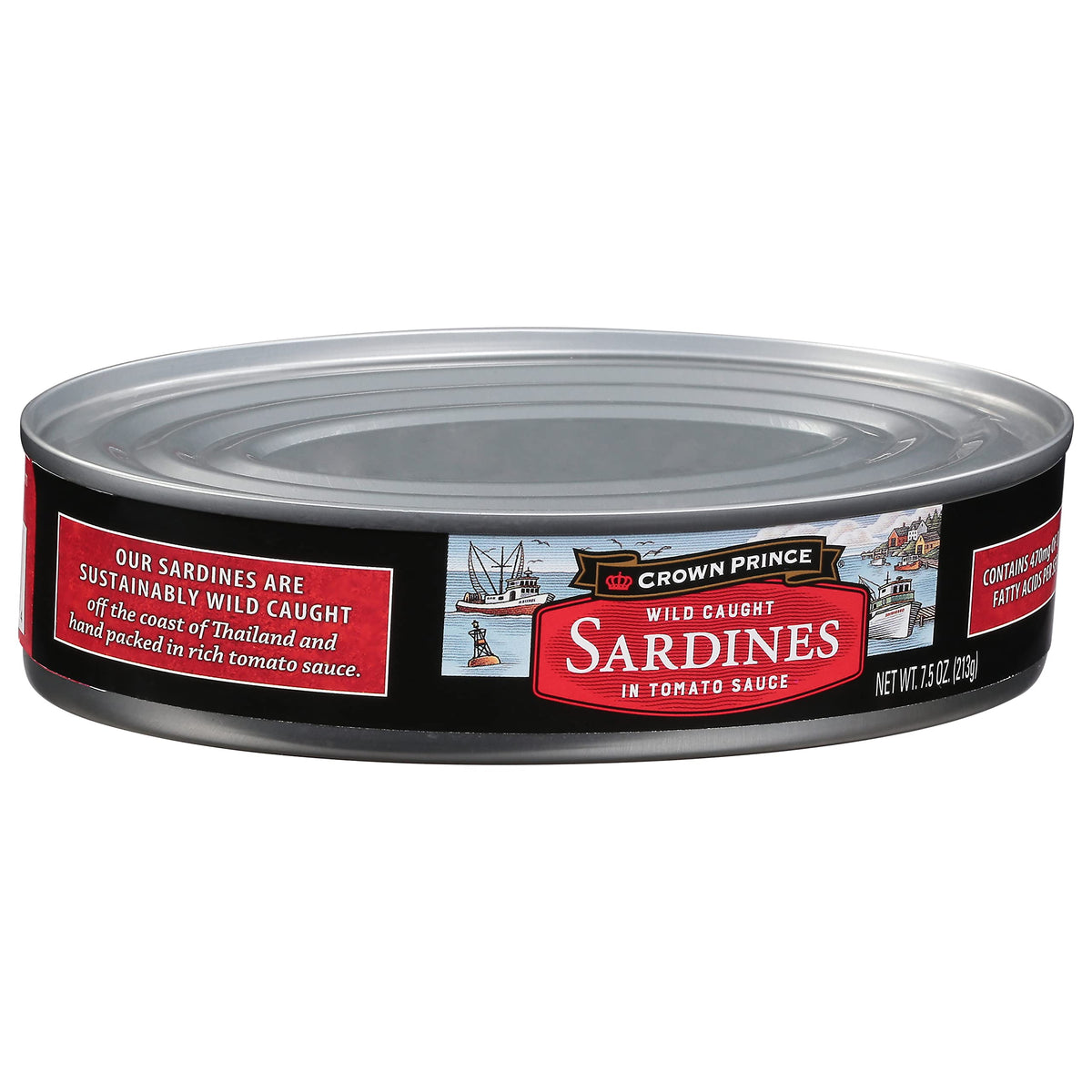 Crown Prince Sardines in Tomato Sauce – 7.5 oz Cans (12-Pack)