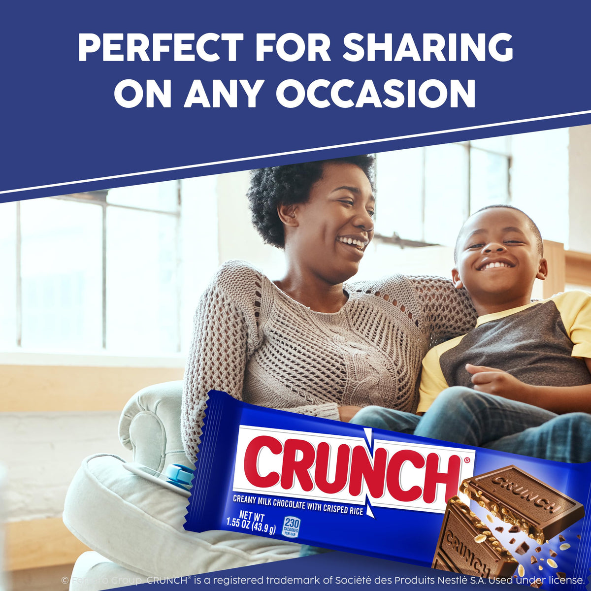 CRUNCH Candy Bar – Creamy Milk Chocolate with Crisped Rice, 18-Count Share Pack