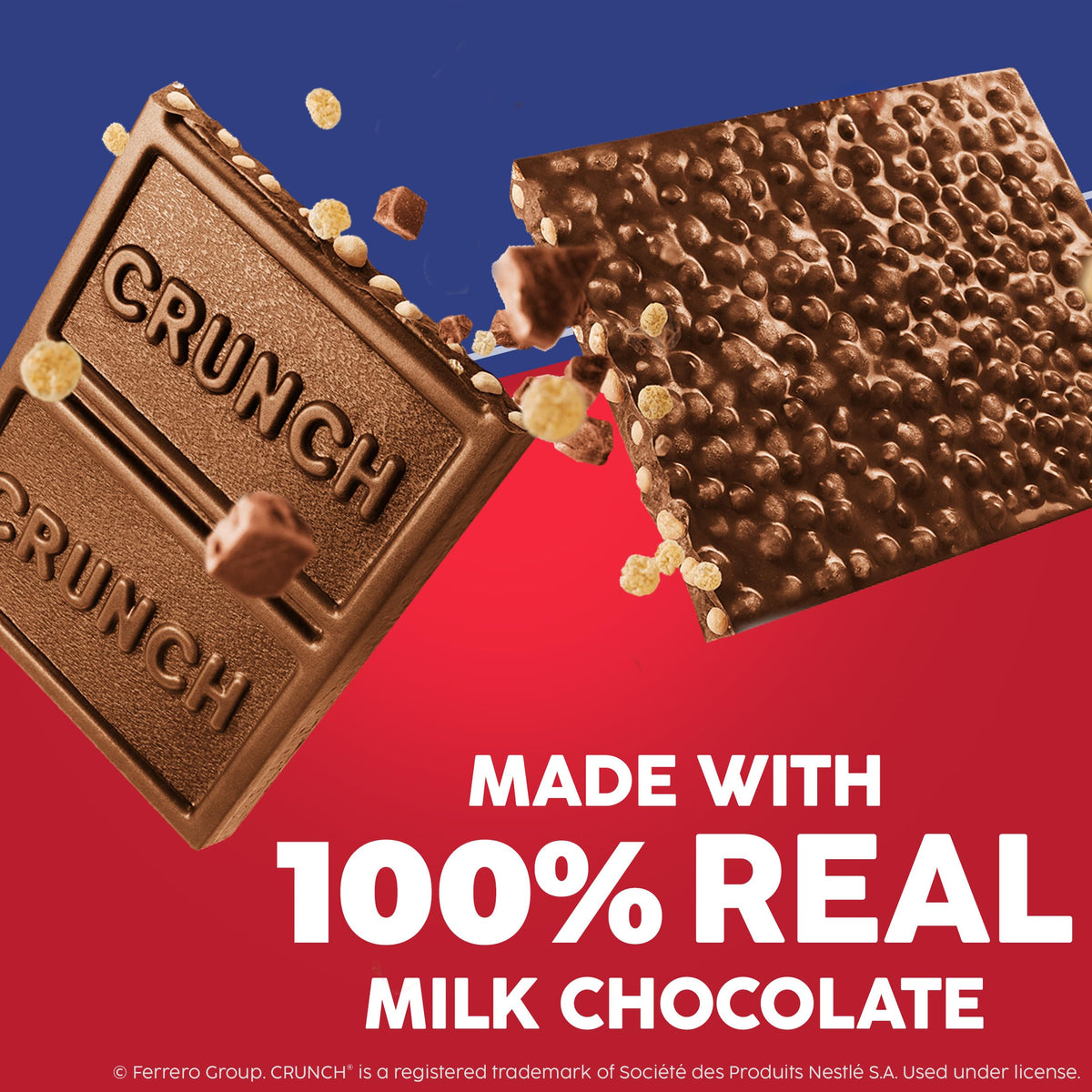 CRUNCH Candy Bar – Creamy Milk Chocolate with Crisped Rice, 18-Count Share Pack