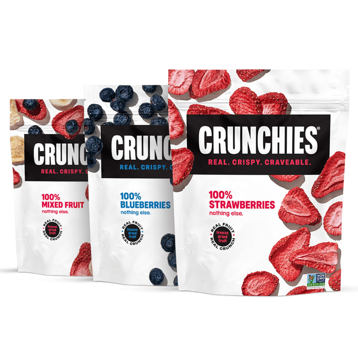 Crunchies Freeze-Dried Fruit Variety Packs – All-Natural, Non-GMO, Kosher (Pack of 6) Very Berry