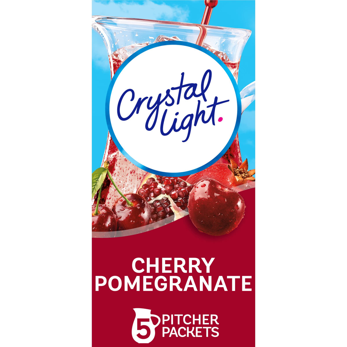 Crystal Light Cherry Pomegranate Powdered Drink Mix – 60 Pitcher Packets, 10 Calories per Serving