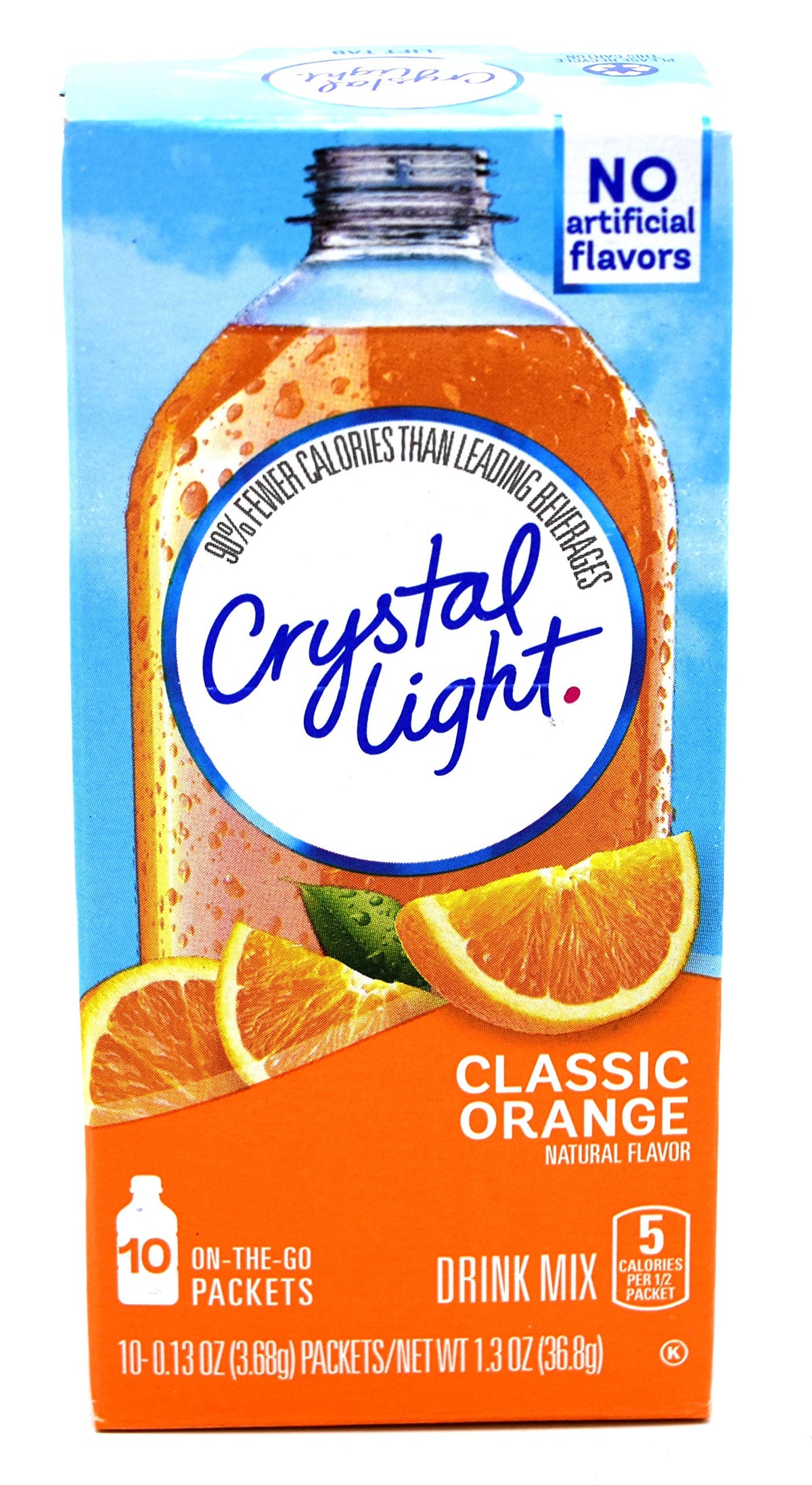 Crystal Light On The Go Packets Classic Orange – Vitamin C & Calcium, 10 Count
