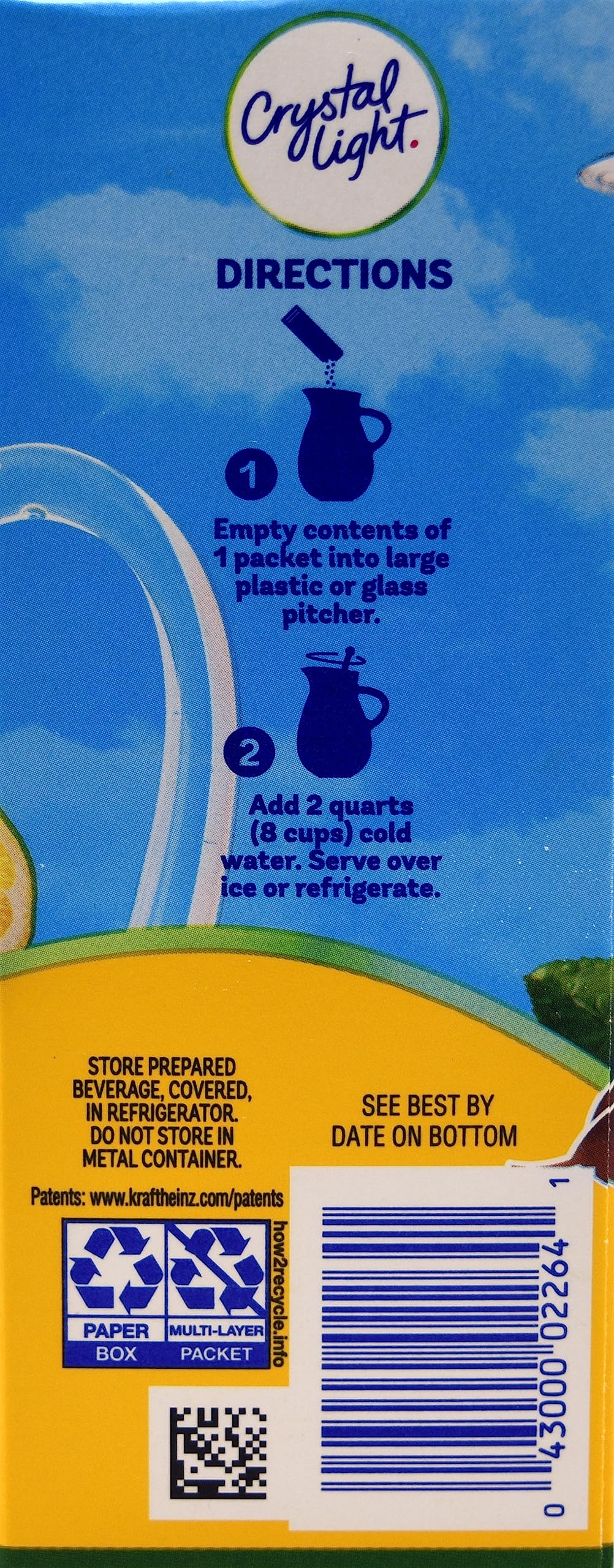 Crystal Light Lemon Decaf Iced Tea Drink Mix – 12-Quart Canisters (Pack of 4) | Natural Flavor
