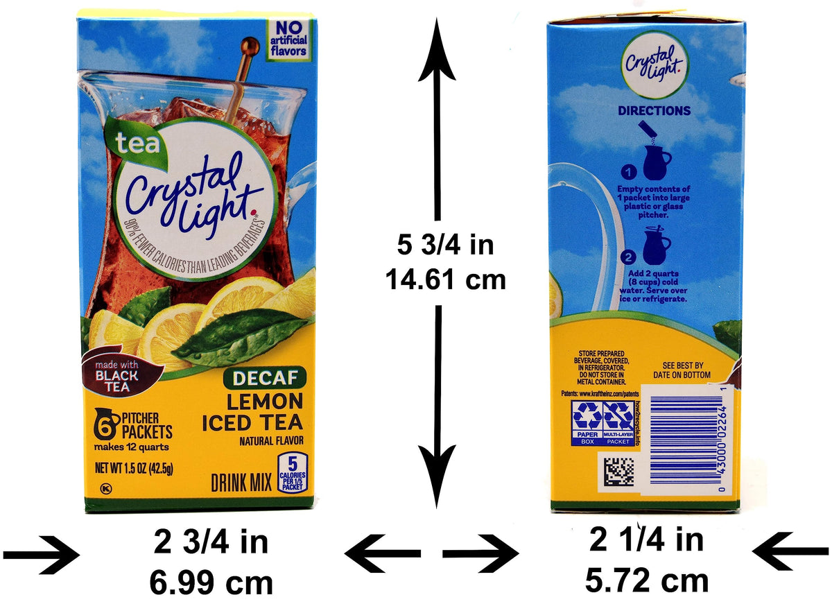 Crystal Light Lemon Decaf Iced Tea Drink Mix – 12-Quart Canisters (Pack of 4) | Natural Flavor