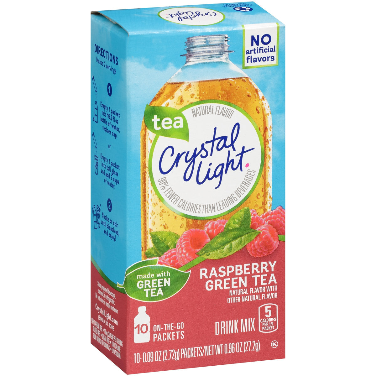 Crystal Light On The Go Green Tea Raspberry — Pack of 6, 60 Servings