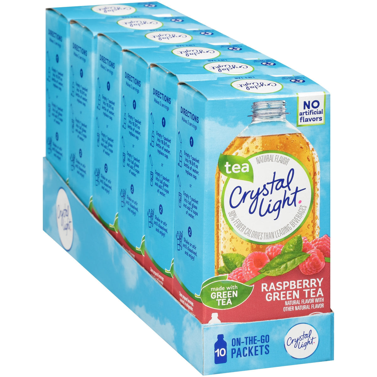Crystal Light On The Go Green Tea Raspberry — Pack of 6, 60 Servings