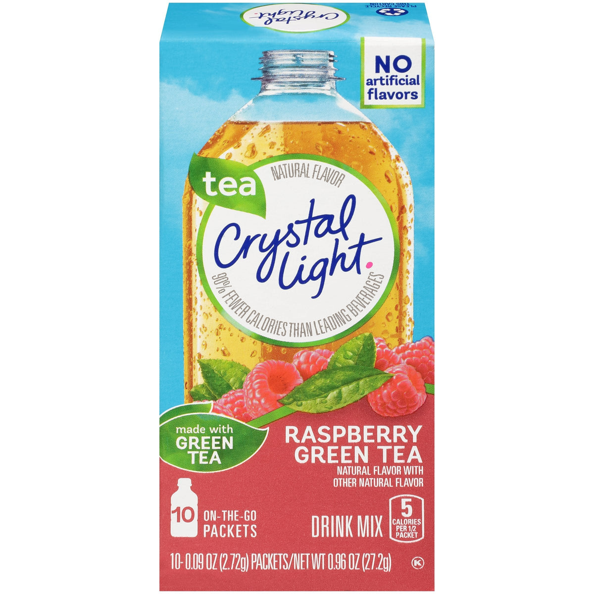 Crystal Light On The Go Green Tea Raspberry — Pack of 6, 60 Servings
