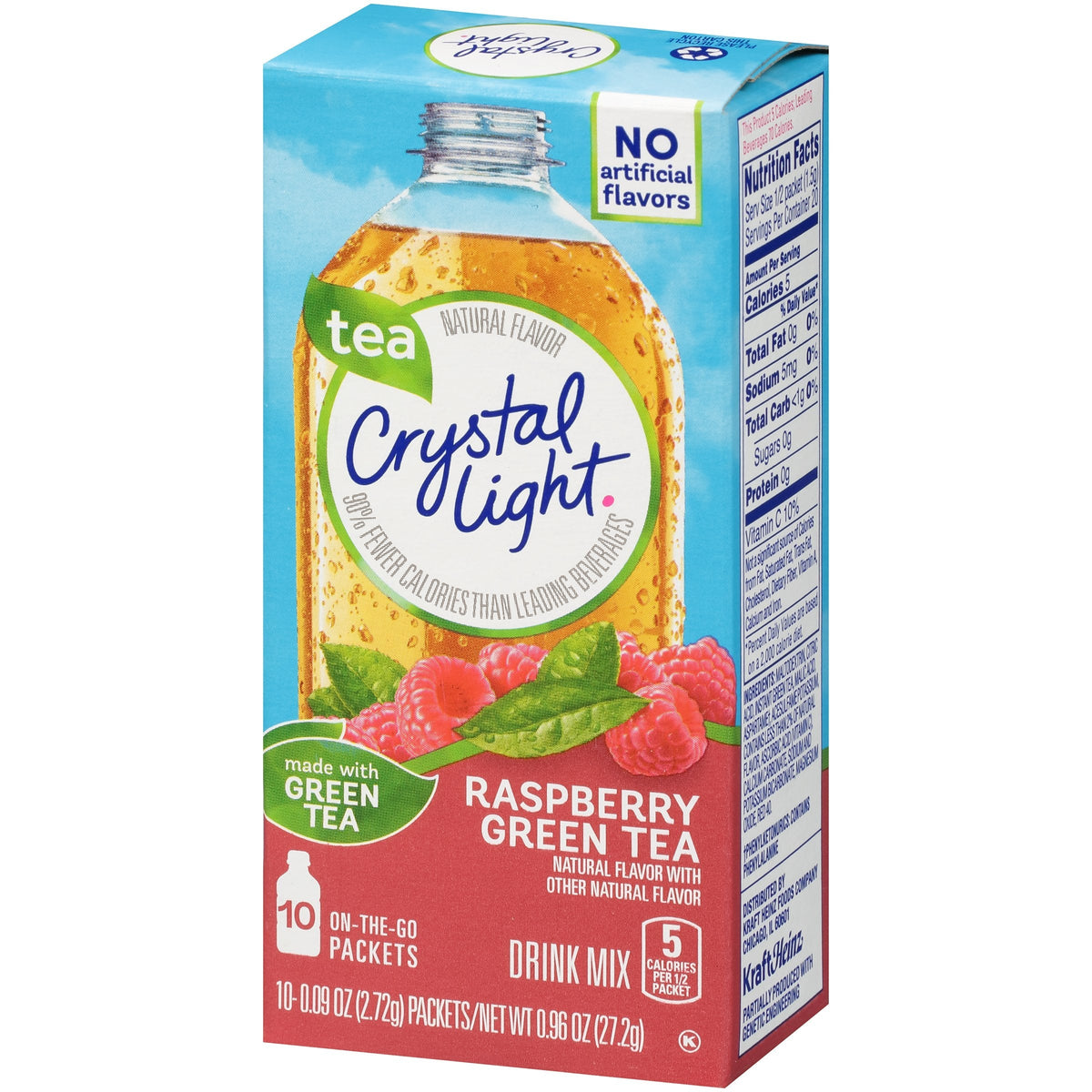Crystal Light On The Go Green Tea Raspberry — Pack of 6, 60 Servings