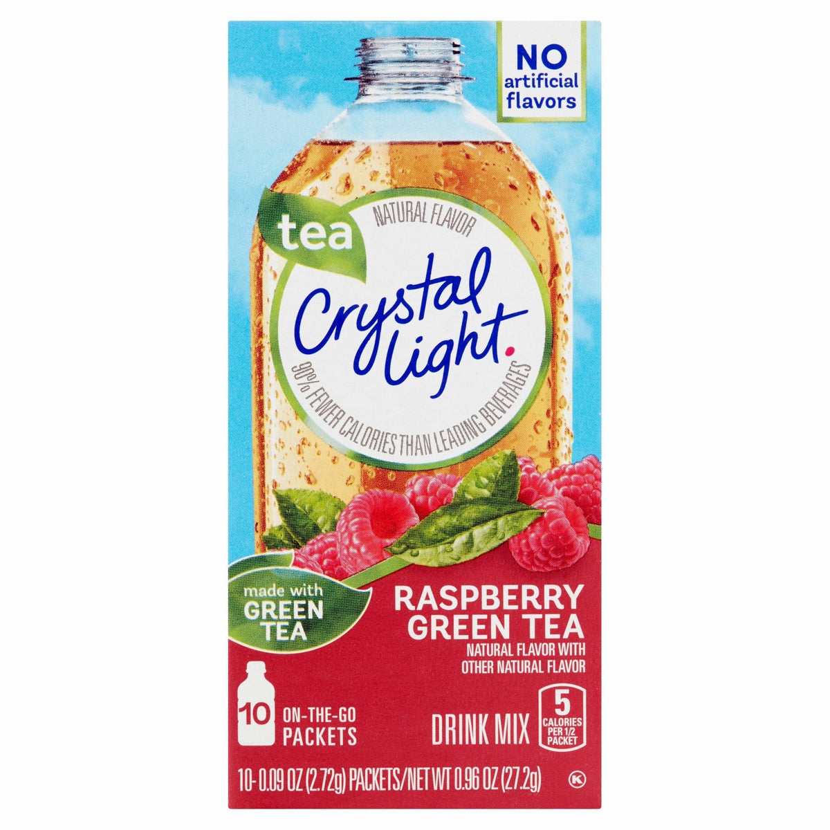 Crystal Light On The Go Raspberry Green Tea – 6 Boxes (10-Pack Each)
