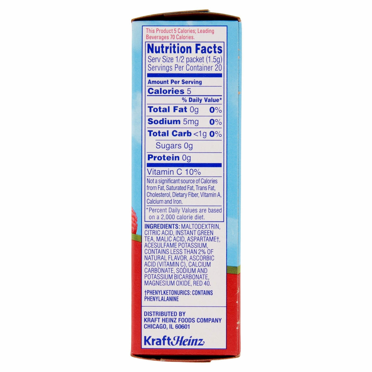 Crystal Light On The Go Raspberry Green Tea – 6 Boxes (10-Pack Each)
