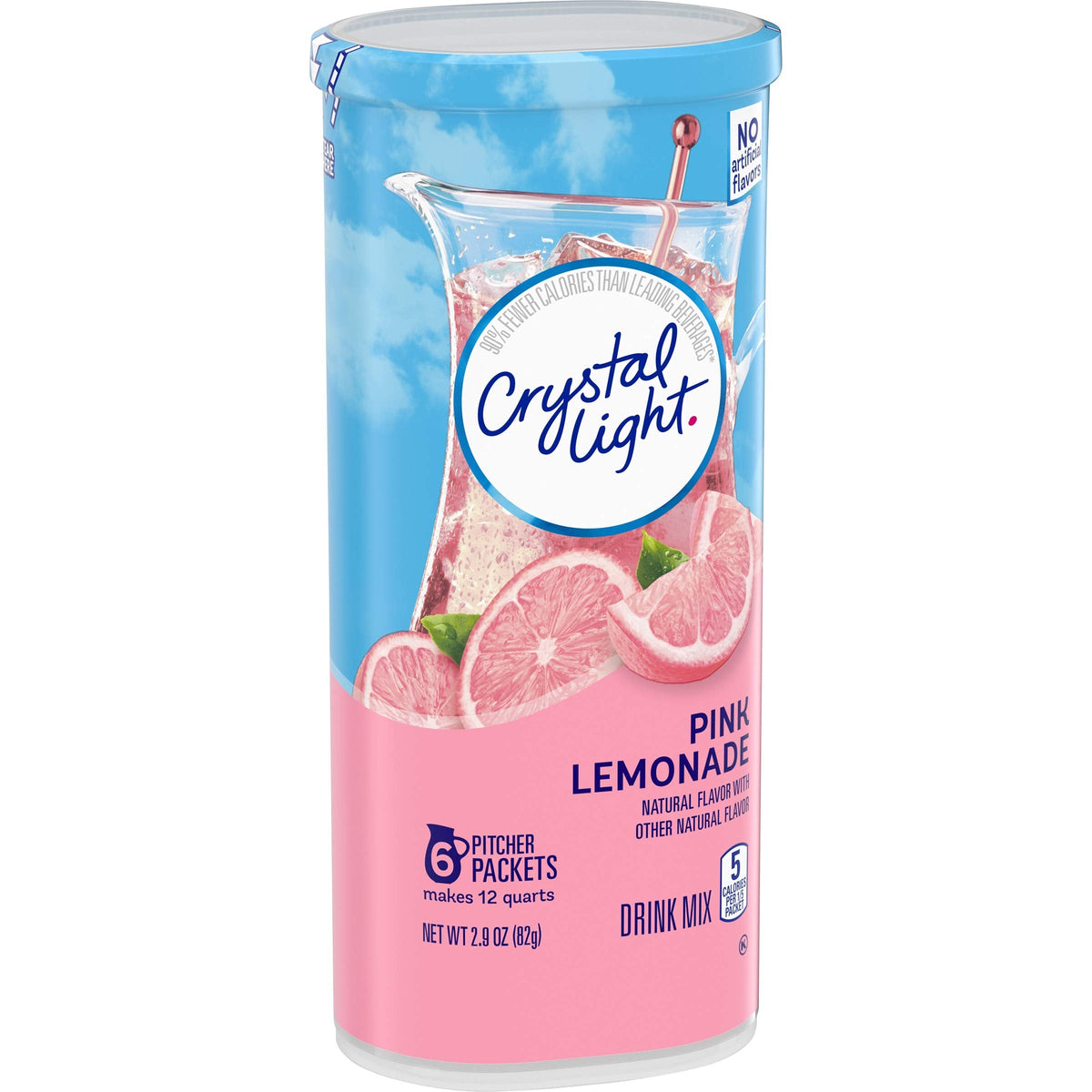 Crystal Light Pink Lemonade Drink Mix – 6 Canisters (12 Quarts Total), Low Calorie & Caffeine Free