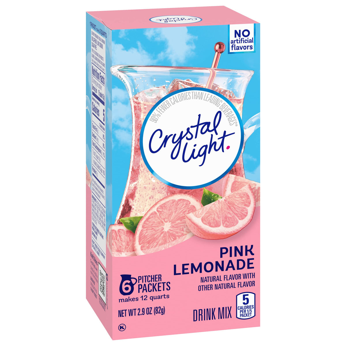 Crystal Light Pink Lemonade Drink Mix – Sugar-Free, 5 Cal Per Serving | Pack of 6 (2.9 oz each)