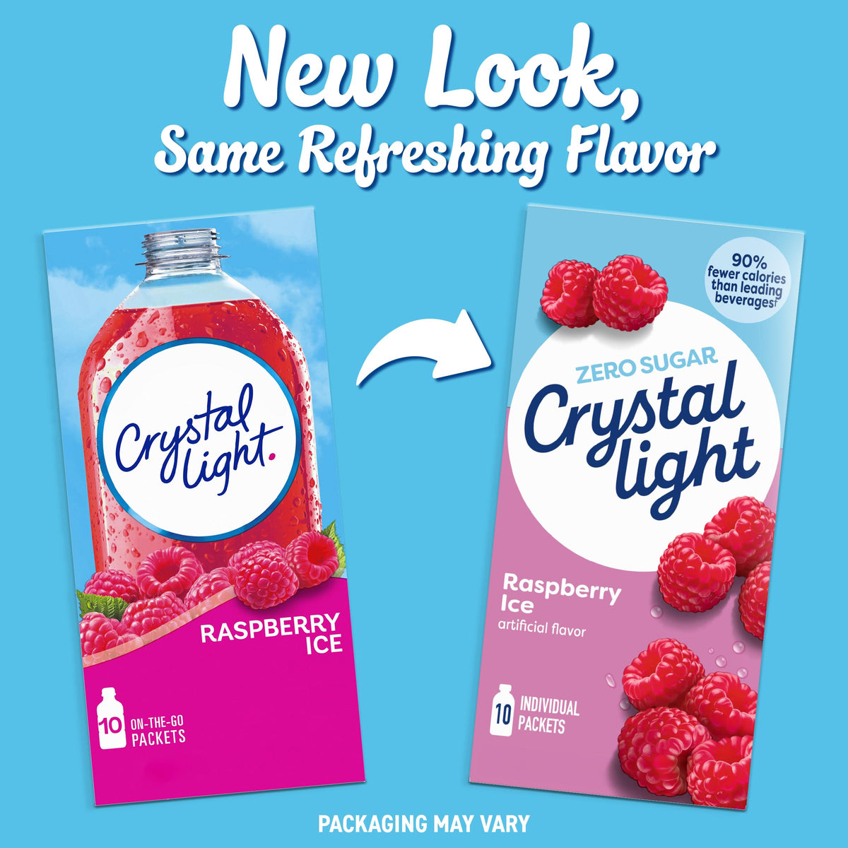 Crystal Light Raspberry Ice On-The-Go Drink Mix — 50 Pack (10-Pack Box x5)