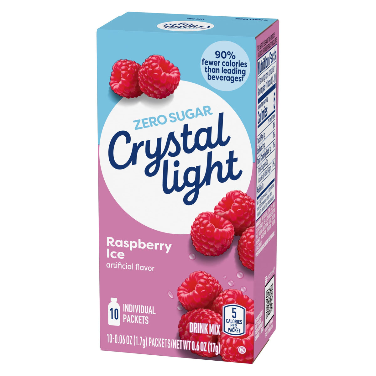 Crystal Light Raspberry Ice On-The-Go Drink Mix — 50 Pack (10-Pack Box x5)