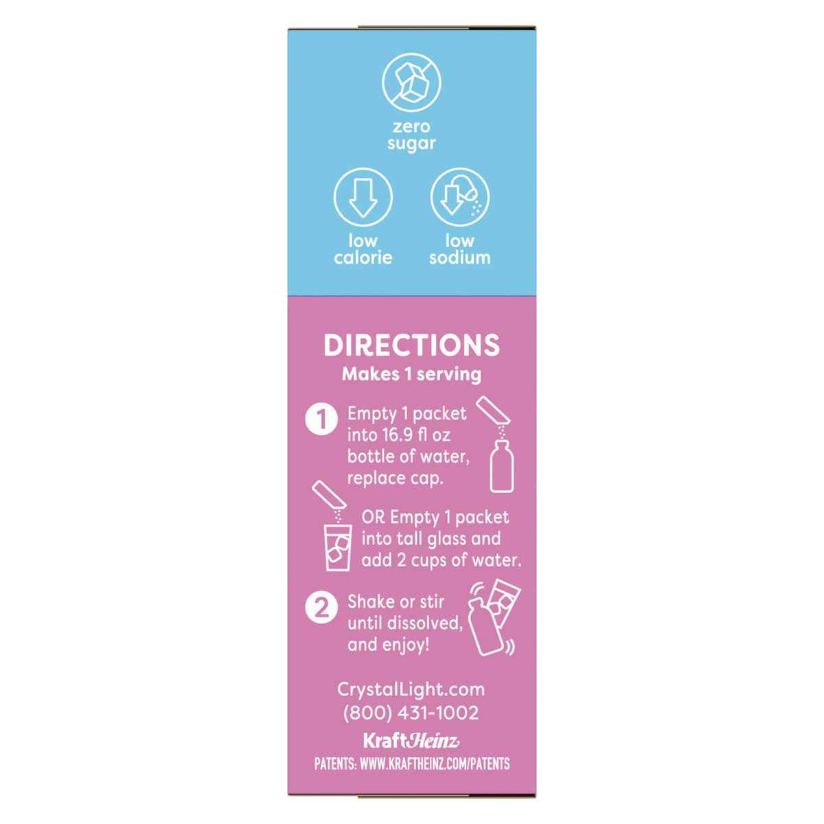 Crystal Light Raspberry Ice On-The-Go Drink Mix — 50 Pack (10-Pack Box x5)