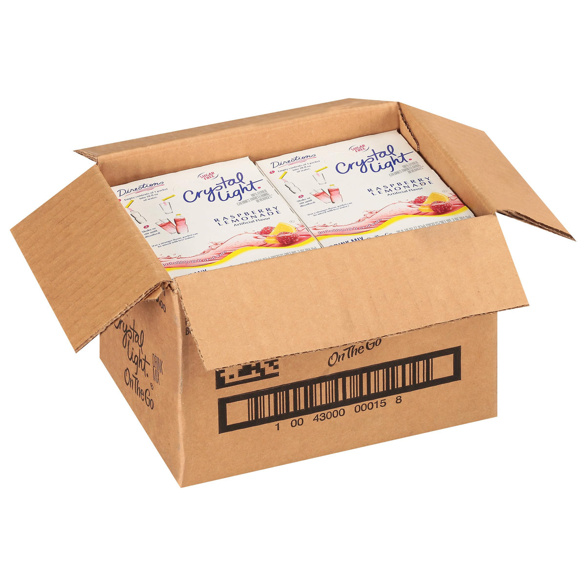 Crystal Light Raspberry Lemonade On-The-Go Drink Mix — 120 Pack Case, Zero Sugar, 10 Calories