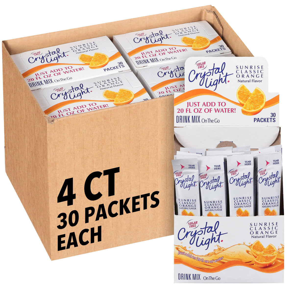 Crystal Light Sunrise Orange On-The-Go Sugar-Free Drink Mix – 120 Count