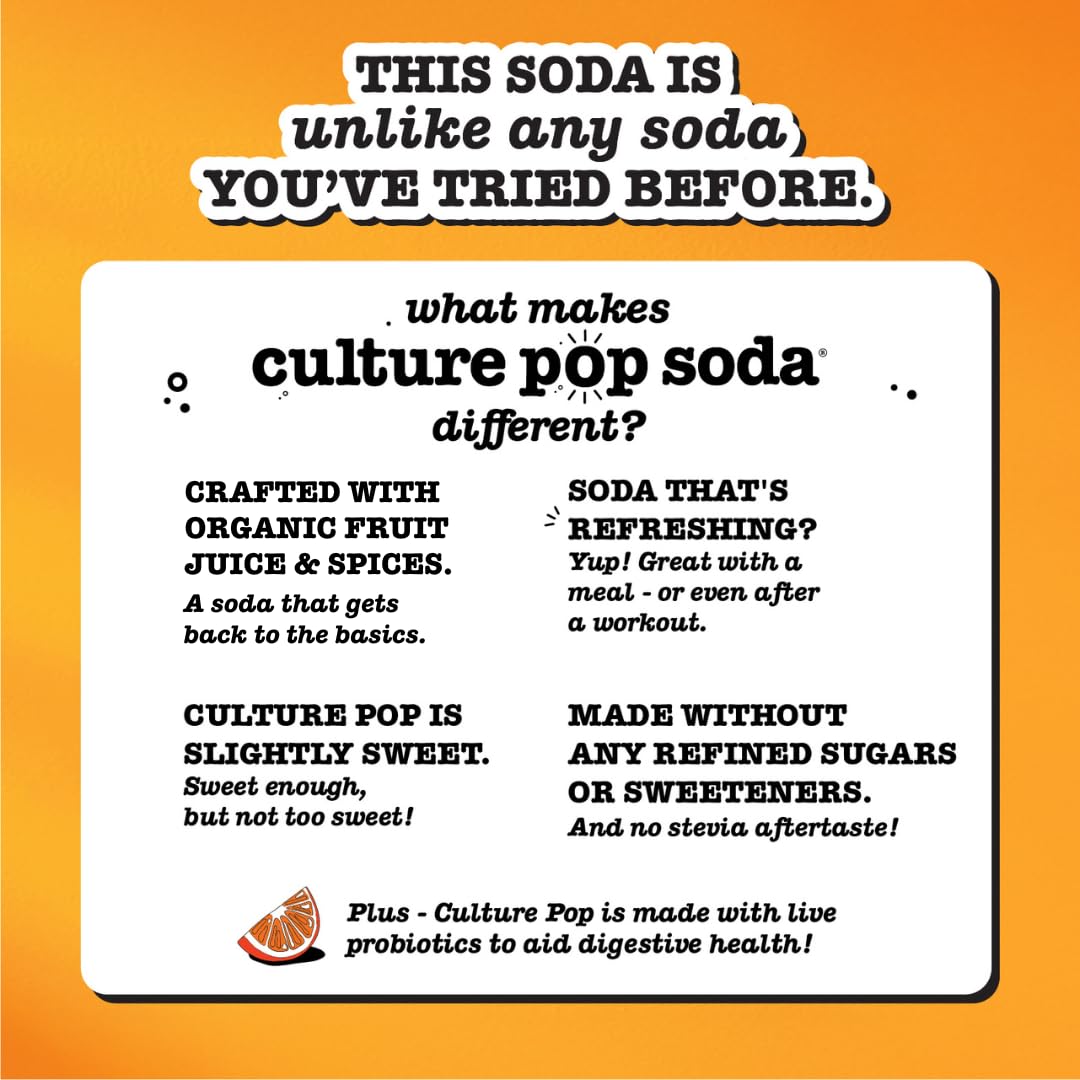 Culture Pop Soda – Most Loved Variety Pack, Probiotic Low Sugar Soda