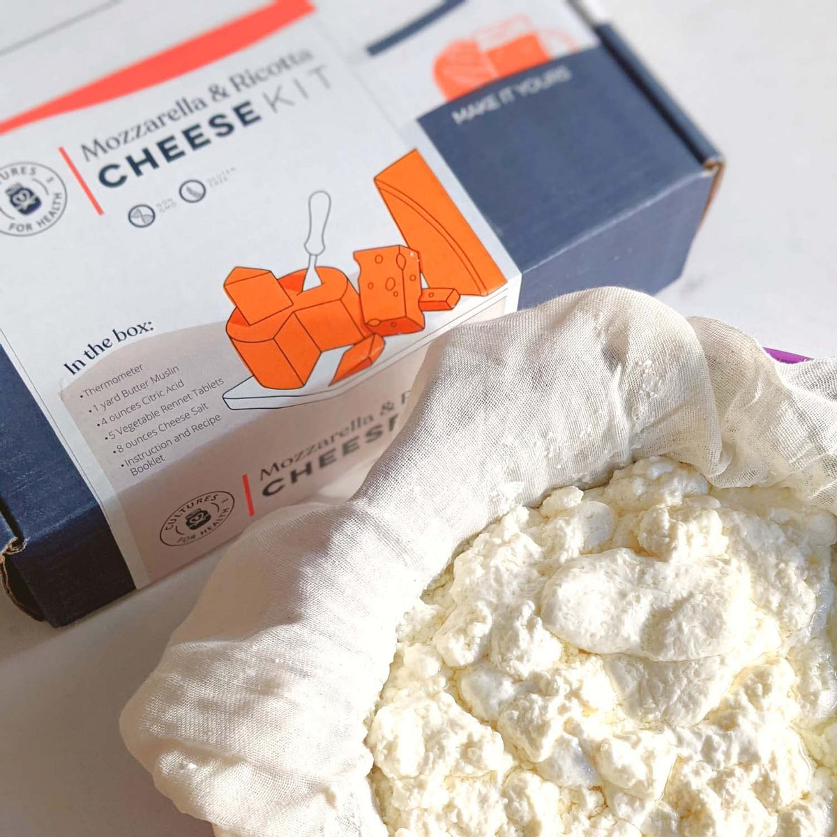 Mozzarella & Ricotta Cheese Making Kit | 5-Piece DIY Set | Cultures For Health