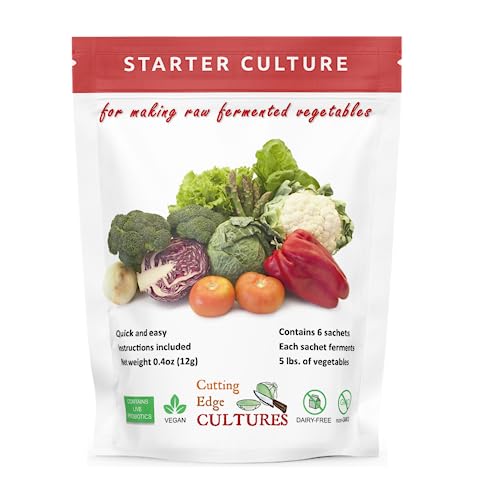Cutting Edge Cultures Vegetable Starter Culture, 6 Pouches, 12g | Probiotic Fermentation Kit