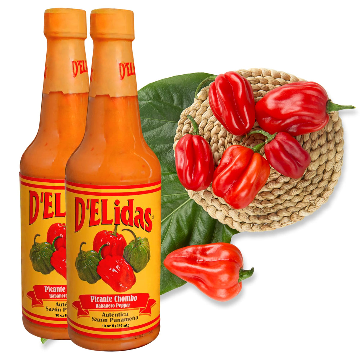 D'ELidas Habanero Hot Sauce – Non-GMO, Keto-Friendly Panamanian Pepper (Pack of 2)