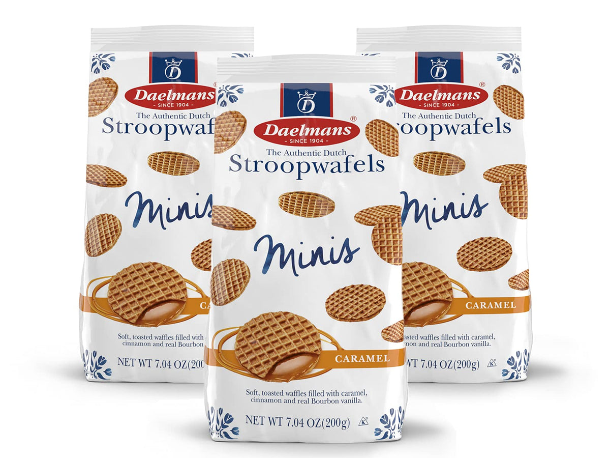 Daelmans Mini Caramel Stroopwafels | Soft Dutch Waffles for Coffee & Tea | Kosher Dairy