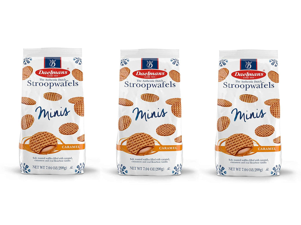 Daelmans Mini Caramel Stroopwafels | Soft Dutch Waffles for Coffee & Tea | Kosher Dairy