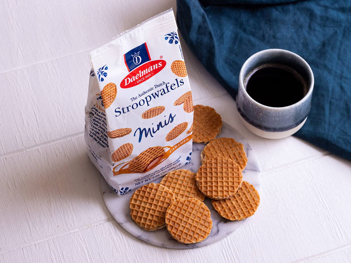 Daelmans Mini Caramel Stroopwafels | Soft Dutch Waffles for Coffee & Tea | Kosher Dairy
