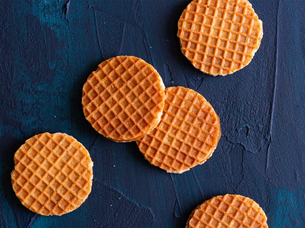Daelmans Mini Caramel Stroopwafels – Individually Wrapped Dutch Waffle Cookies, 200 Count Box