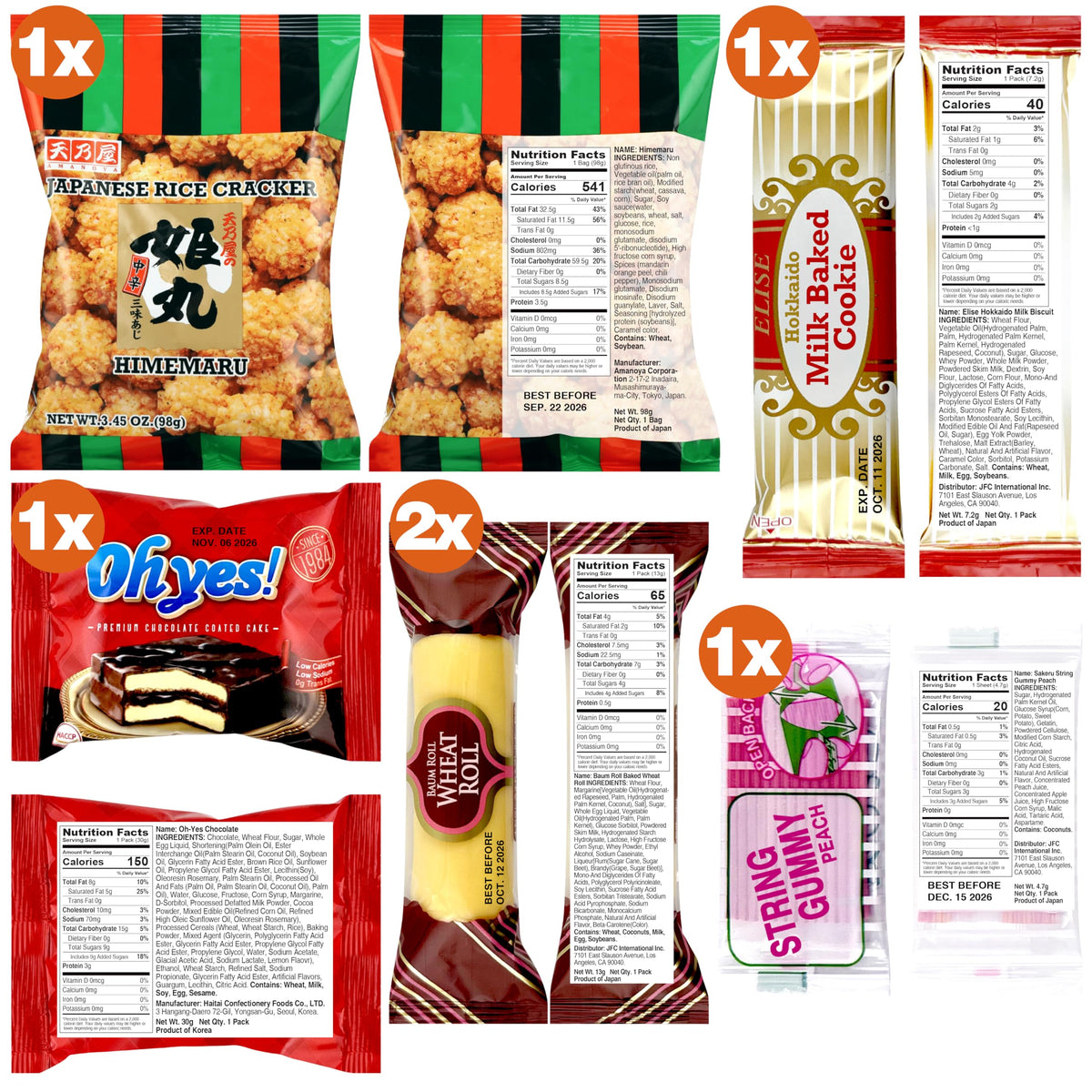 Dagaon 40-Count Japanese Snack Box | Dagashi Variety Pack of Cookies, Chips, Pies, Ramen & Candies