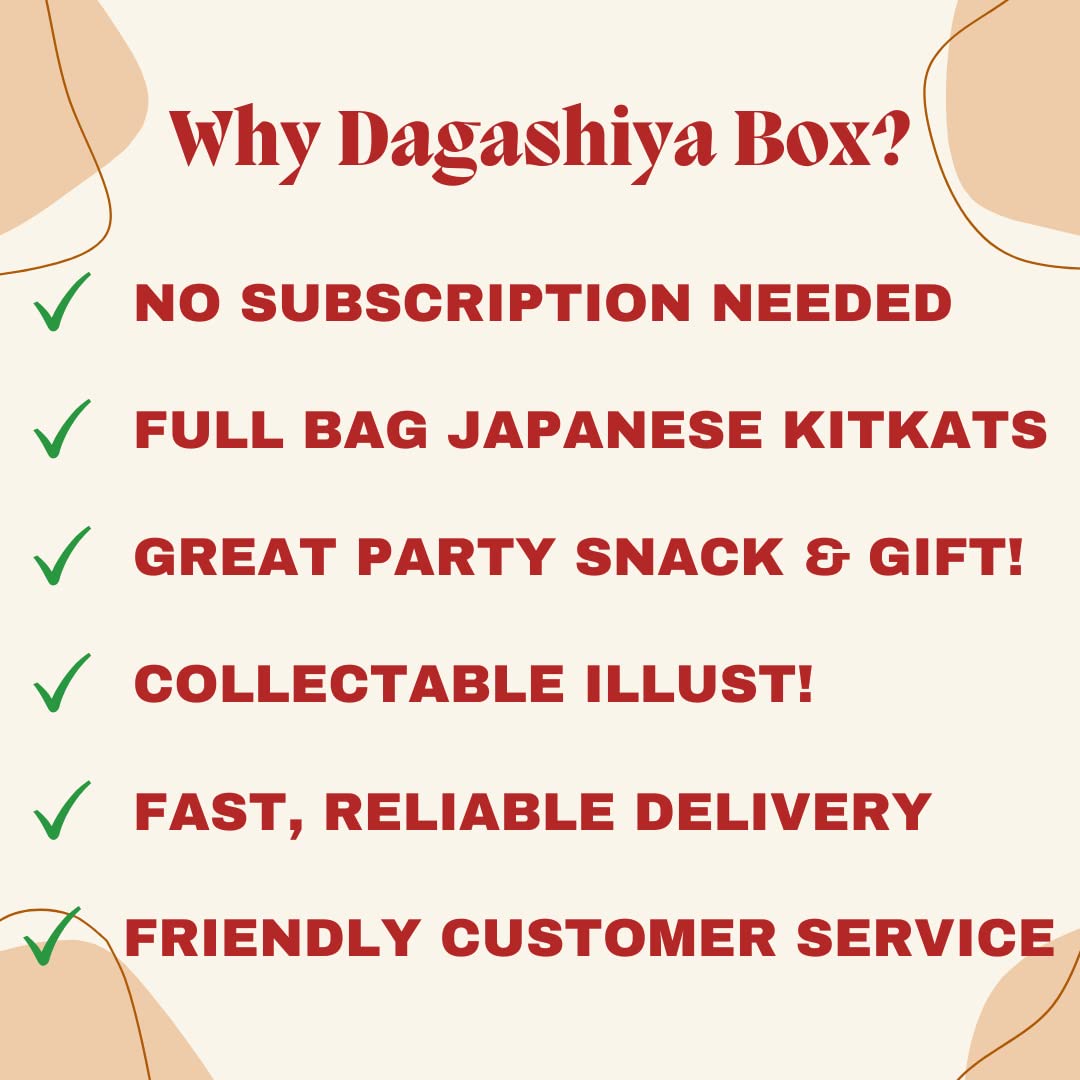 DagashiyaBox Japanese KitKat Treats – 70–80 Bars in 8 Bags Gift Box