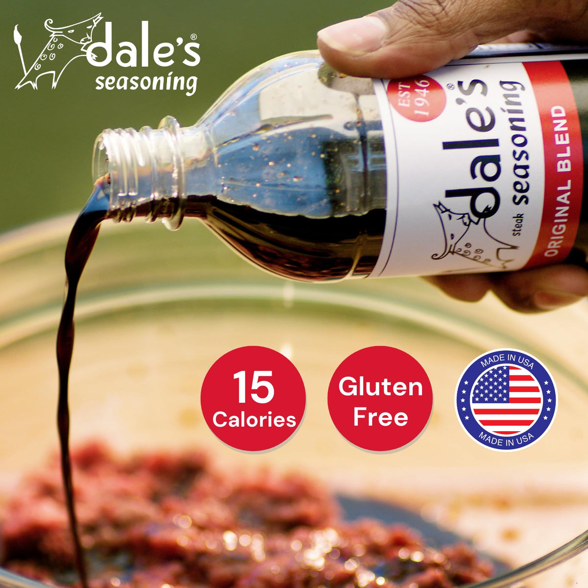 Dales Original Steak Seasoning – Gluten-Free, No Cholesterol, Instant Flavor for Meats, Fish & Poultry | 3 x 16 oz