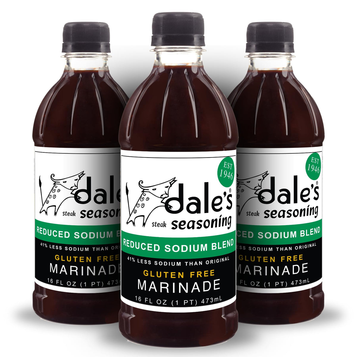 Dales Steak Seasoning – Reduced Sodium, No Cholesterol, Gluten Free | 16 oz Bottle (3 Pack) | Instant Flavor for All Meats
