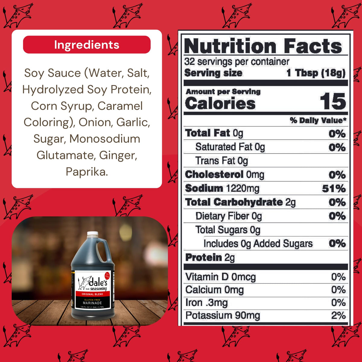 Dale's Steak Seasoning Family Size 1 Gallon – Gluten Free Steak Marinade