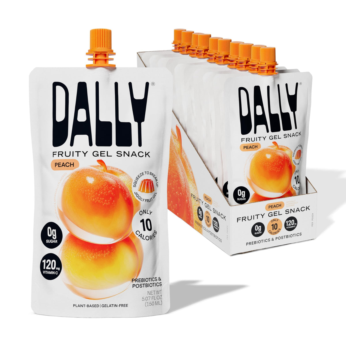 DALLY Peach Drinkable Konjac Jelly – 10 Calorie, Keto + Gluten Free Snack