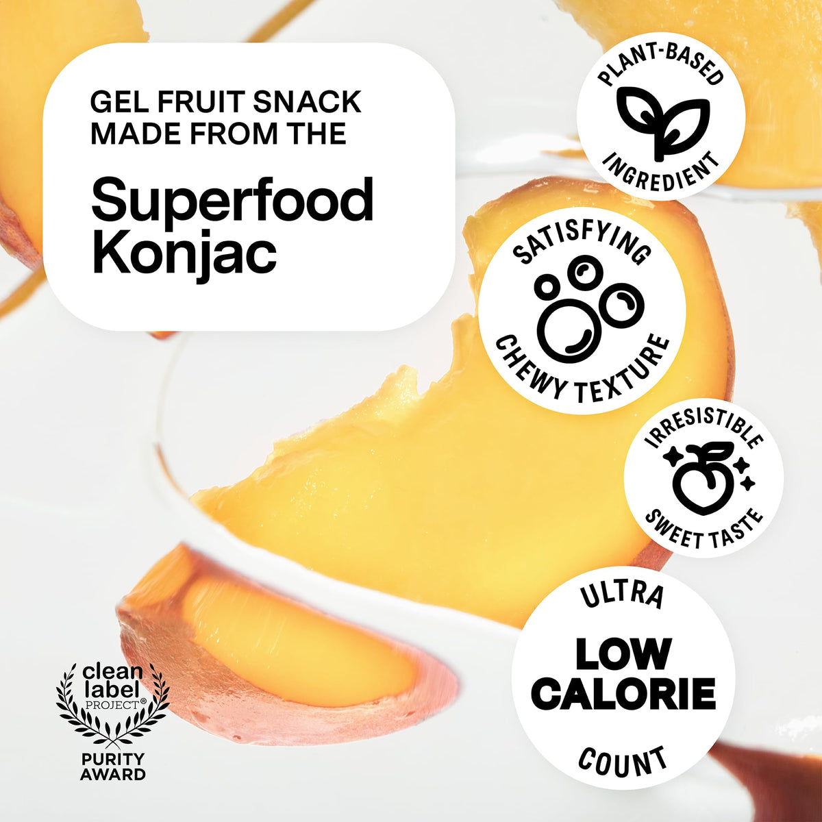 DALLY Peach Drinkable Konjac Jelly – 10 Calorie, Keto + Gluten Free Snack