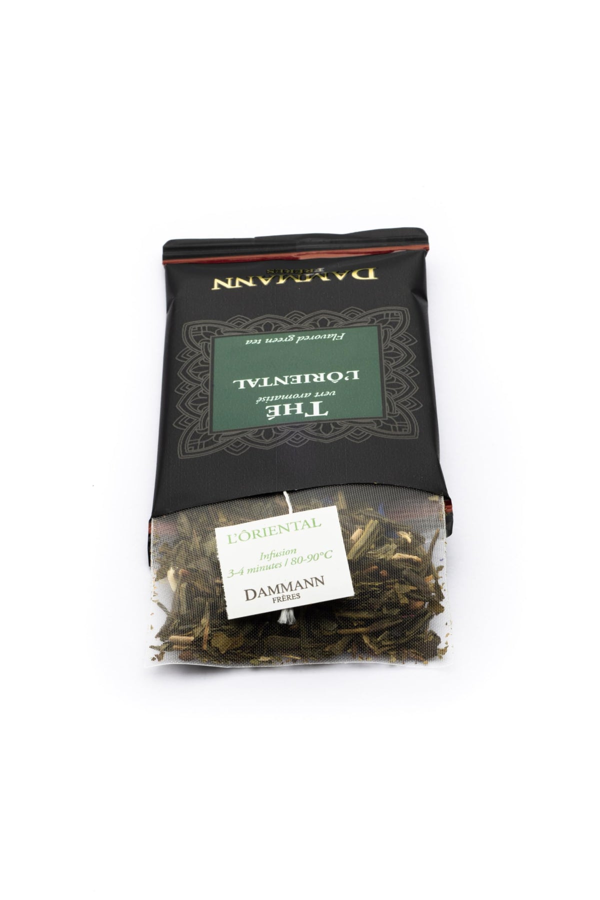 Dammann Freres L'Oriental Tea Bags – Premium Green Tea with Passion Fruit, Peach & Strawberry, 24 Sachets