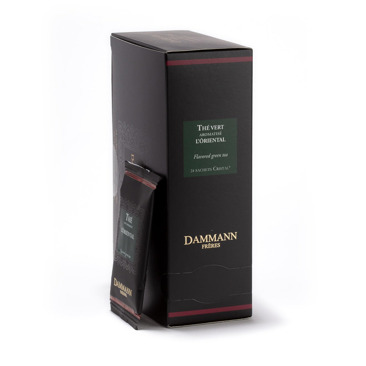 Dammann Freres L'Oriental Tea Bags – Premium Green Tea with Passion Fruit, Peach & Strawberry, 24 Sachets