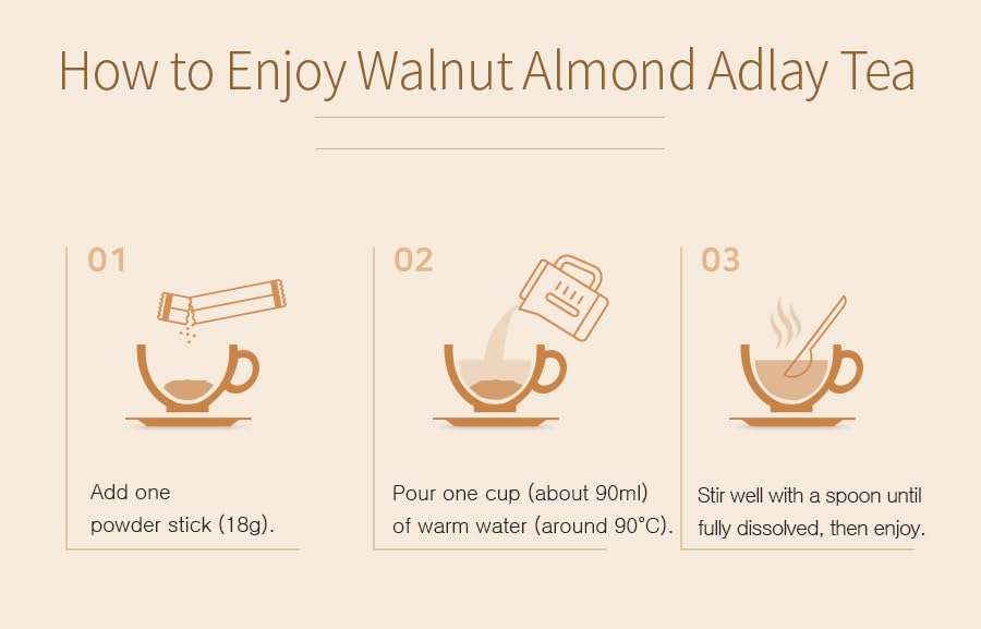 Damtuh Walnut Almond Adlay Tea Zero Sugar – Caffeine-Free Latte-Style Drink Mix