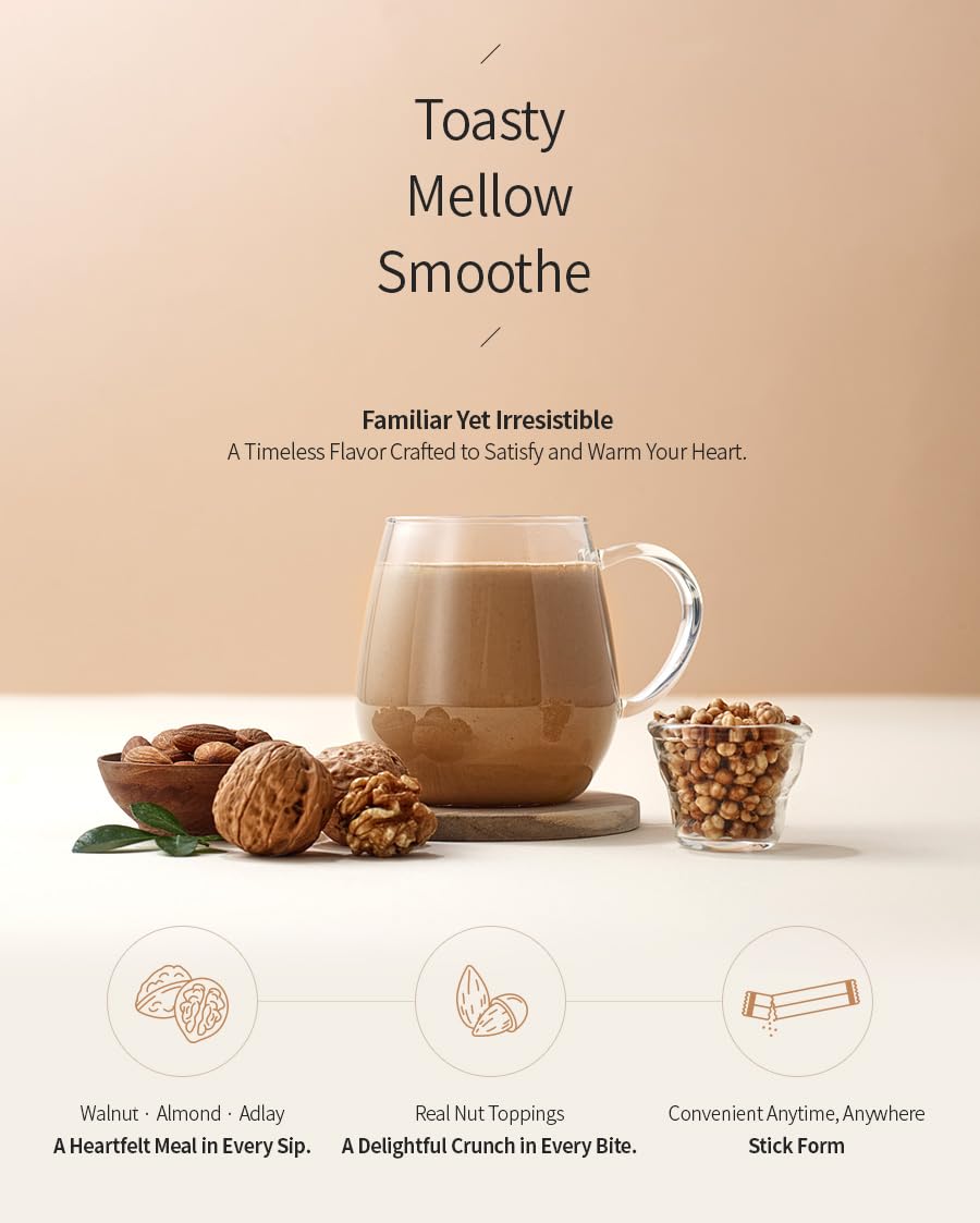 Damtuh Walnut Almond Adlay Tea Zero Sugar – Caffeine-Free Latte-Style Drink Mix