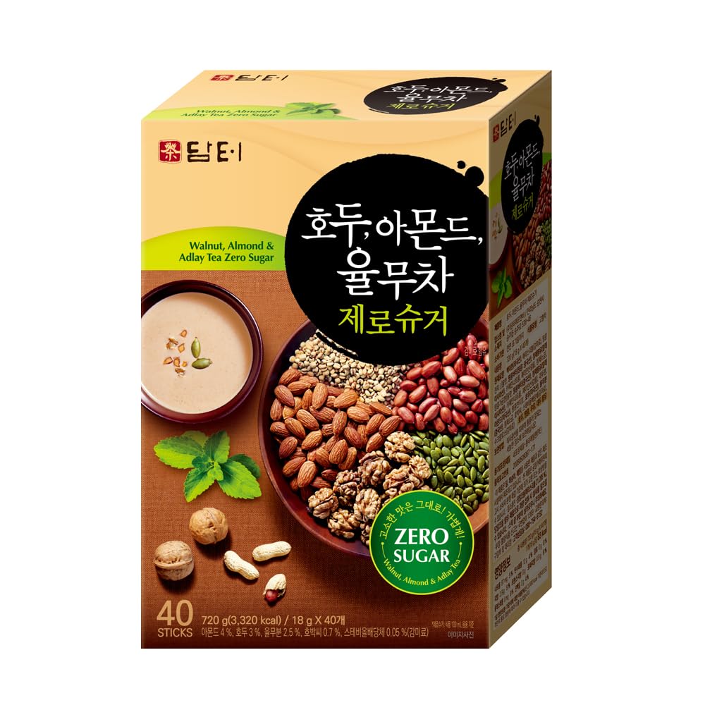 Damtuh Walnut Almond Adlay Tea Zero Sugar – Caffeine-Free Latte-Style Drink Mix