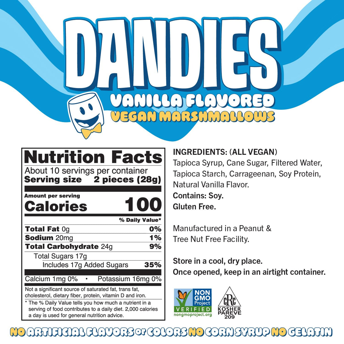 DANDIES Original Vegan Marshmallows – 6 Pack | No Gelatin, No Artificial Flavors