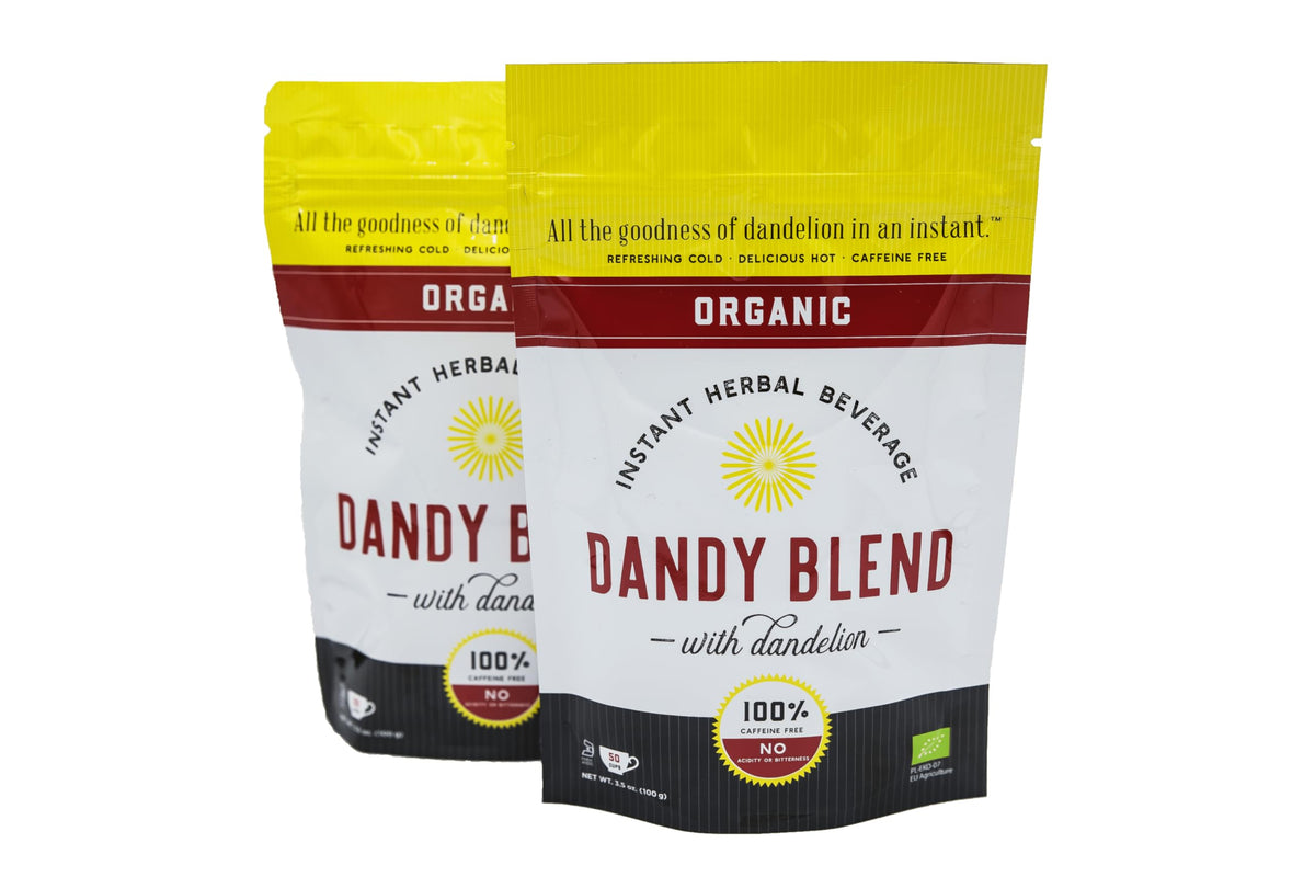 Dandy Blend Organic Instant Herbal Beverage with Dandelion — Two 3.53 oz Bags (50 Cups Each)